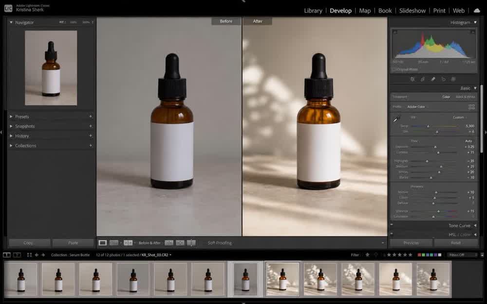 Retouch and grading session