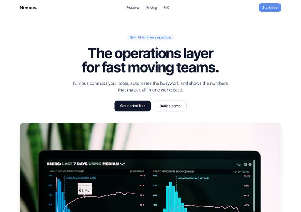 Nimbus SaaS saas & startup website template preview